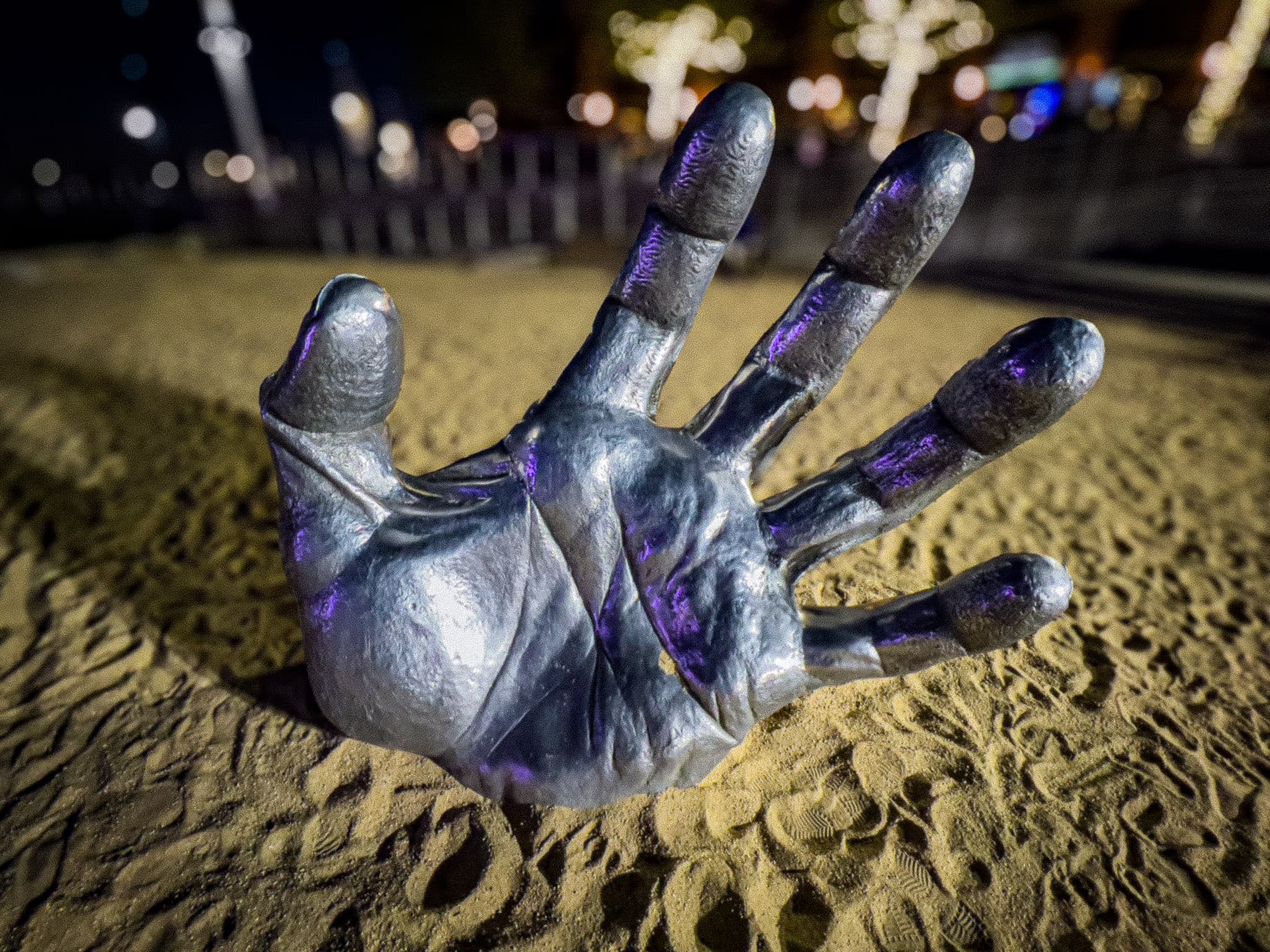 Abstract photograph of a metallic hand or sculpture